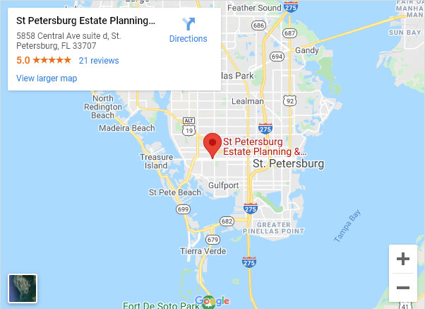St Petersburg Estate Planning & Probate Attorney Map
